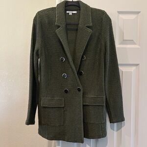 Chico's Forest Green Double-Breasted Blazer